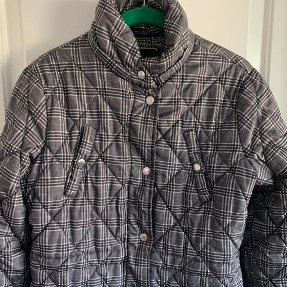 Y2K 2000’s Xoxo Plaid Black and White Puffer Bubble Coat Sz. S - Picture 2 of 4